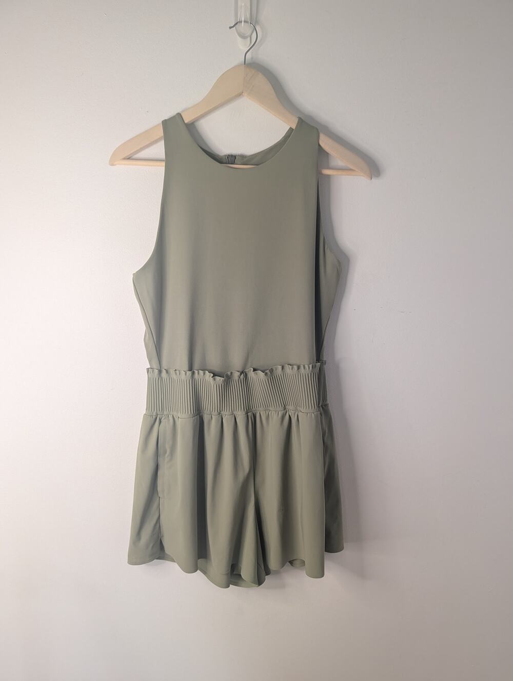 Athleta Cosmic Flutter Romper Olive Green Medium